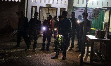 Malam yang Hangat di Tuah Negeri, Satgas TMMD dan Warga Jaga Lingkungan Bersama