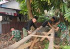 Dengan Semangat Gotong Royong, Perakitan Besi Jembatan Garuda Beton Terus Dilanjutkan