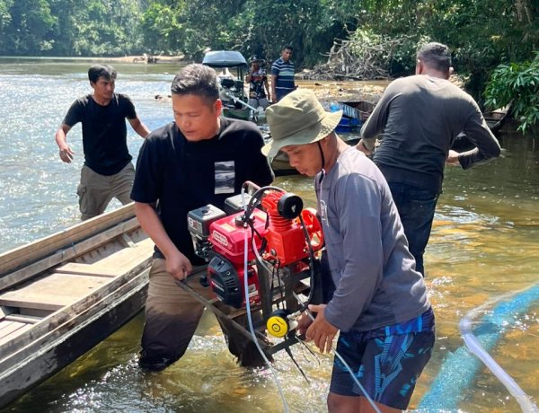 Polsek Kampar Kiri Operasi PETI, Temukan 3 Rakitan Tambang Emas di Sungai Subayang 
