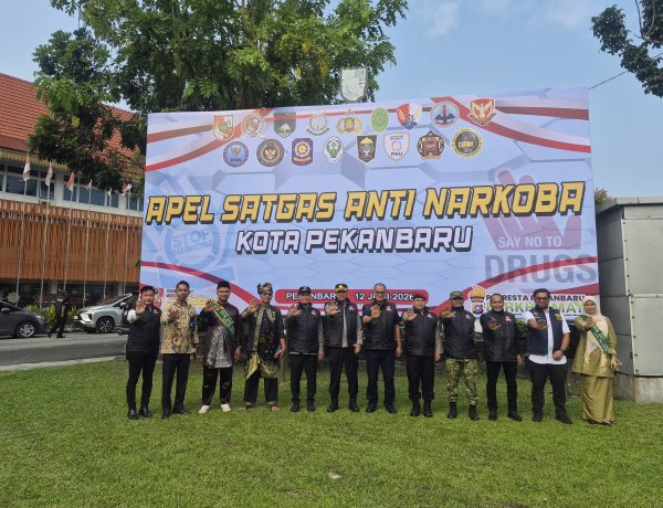 Wakili Dandim 0301/Pbr, Pasintel Hadiri Apel Kesiapan Satgas Anti Narkoba Kota Pekanbaru
