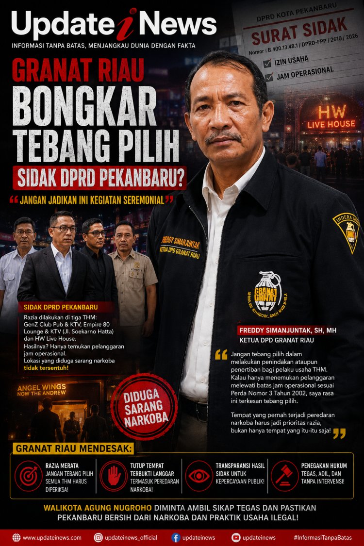 Sidak Komisi I DPRD Pekanbaru Disorot, GRANAT Riau: Jangan Tebang Pilih, Berantas THM yang Diduga Jadi Sarang Narkoba  ‎