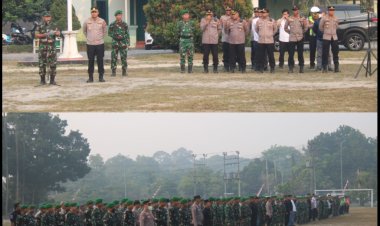 Dandim 0301/Pekanbaru Pimpin Apel Gelar Pasukan Pengamanan Kunjungan Presiden di Riau